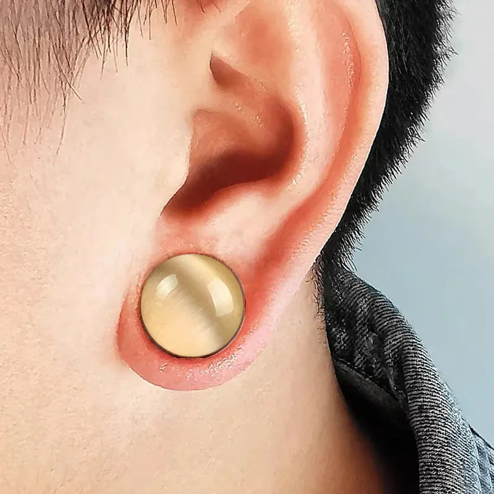 0 Gauge Earrings In Mm Pair Of Teak Wood 2-Tone Double Flared Flesh Tunnel Piercing Jewelry Stretcher Ear Plug Earring Lobe Wood Gauges - Foto 6