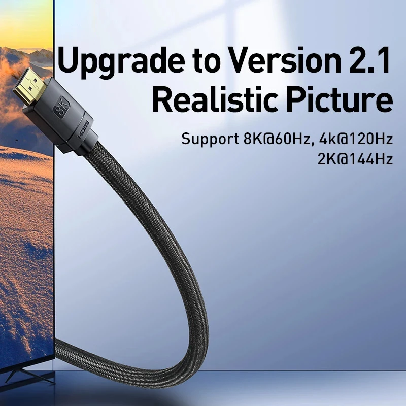 Baseus Hdmi-Compatibele Kabel Voor Xiaomi Mi Doos 48Gbps Digitale Voor PS5 PS4 8K 2.1 4K 2.0 Hdmi-Compatibel Splitter 8K/60Hz Kabels