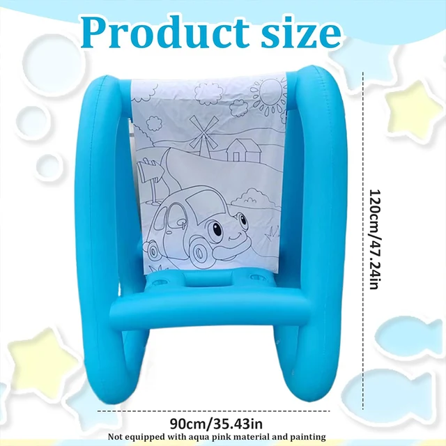 Inflatable Kids Easel PVC Washable Creative Coloring Drawing and Painting Art Easel Reusable Drawing Board for Kids Outdoor Play 6