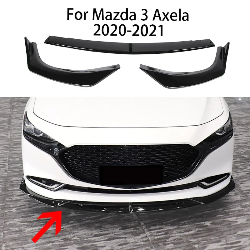 

For Mazda 3 Sedan Axela 2020-2022 Car Front Bumper Lip Splitter Diffuser Spoiler Guard Cover Trim Tuning Accessories Body Kit