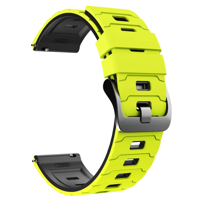 Versatile 22mm Sports Strap Replacement - Durable Rubber Bracelet
