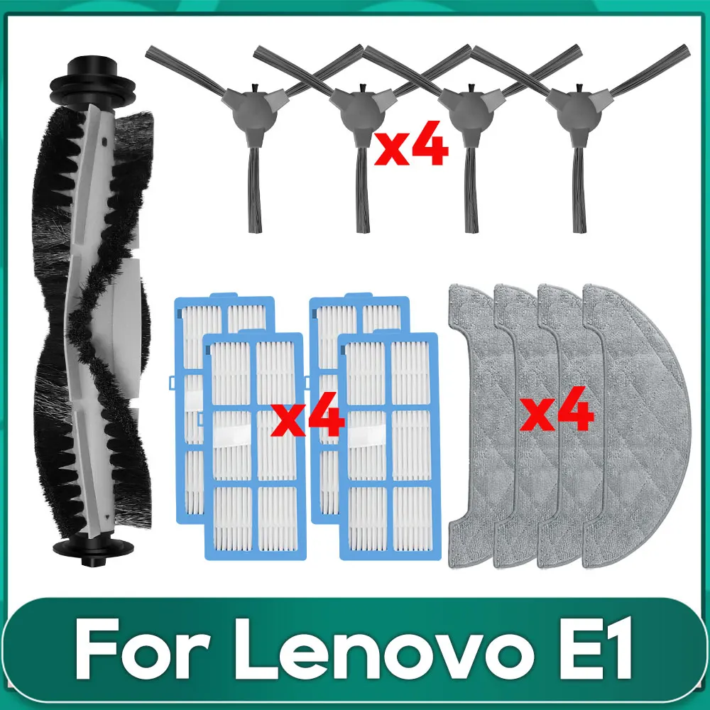 

Compatible For Lenovo E1 Robot Vacuums Roller Main Side Brush Filter Mop Cloths Rag Spare Part Accessories Replacement