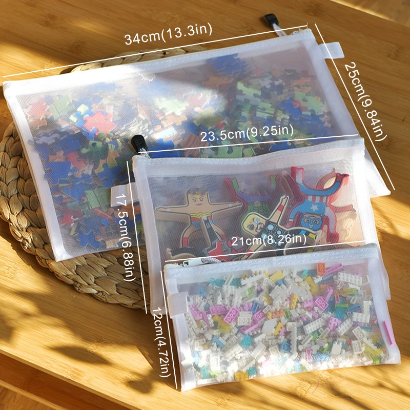 Children's puzzle building block toy storage classification bag transparent zipper thumbnail 2