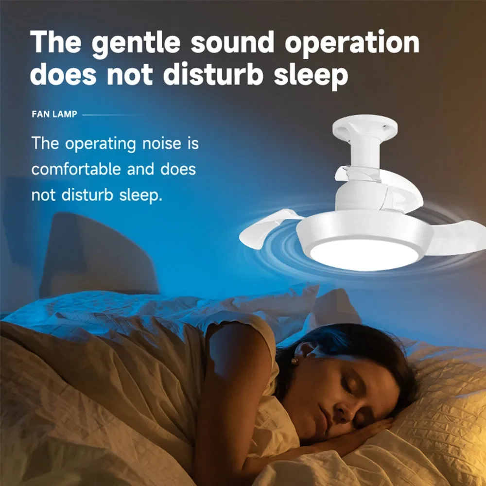 Air Circulation Fan 52cm 48w Bright 2-in-1 Ceiling Fan with Remote Control and 3 Adjustable Color Light for Bedroom