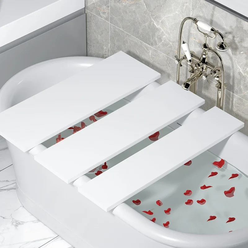Spa White Tray Countertop Bathroom Rack Layer Holder Storage Shower Bathroom Tray Wine Soap Pont Baignoire Accessories OB50TP