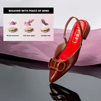 CHCH Women's Sandals 2024 New Black Pointed Flat bottomed loafers Simple Black Business Women's Shoes - Image 3