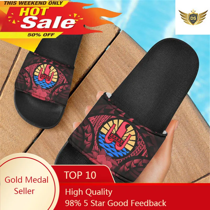 French Polynesia Tahiti Summer Slippers Women's Sandals Comfortable Slippers For Female Beach Sandals Ladies Open Toe Shoes