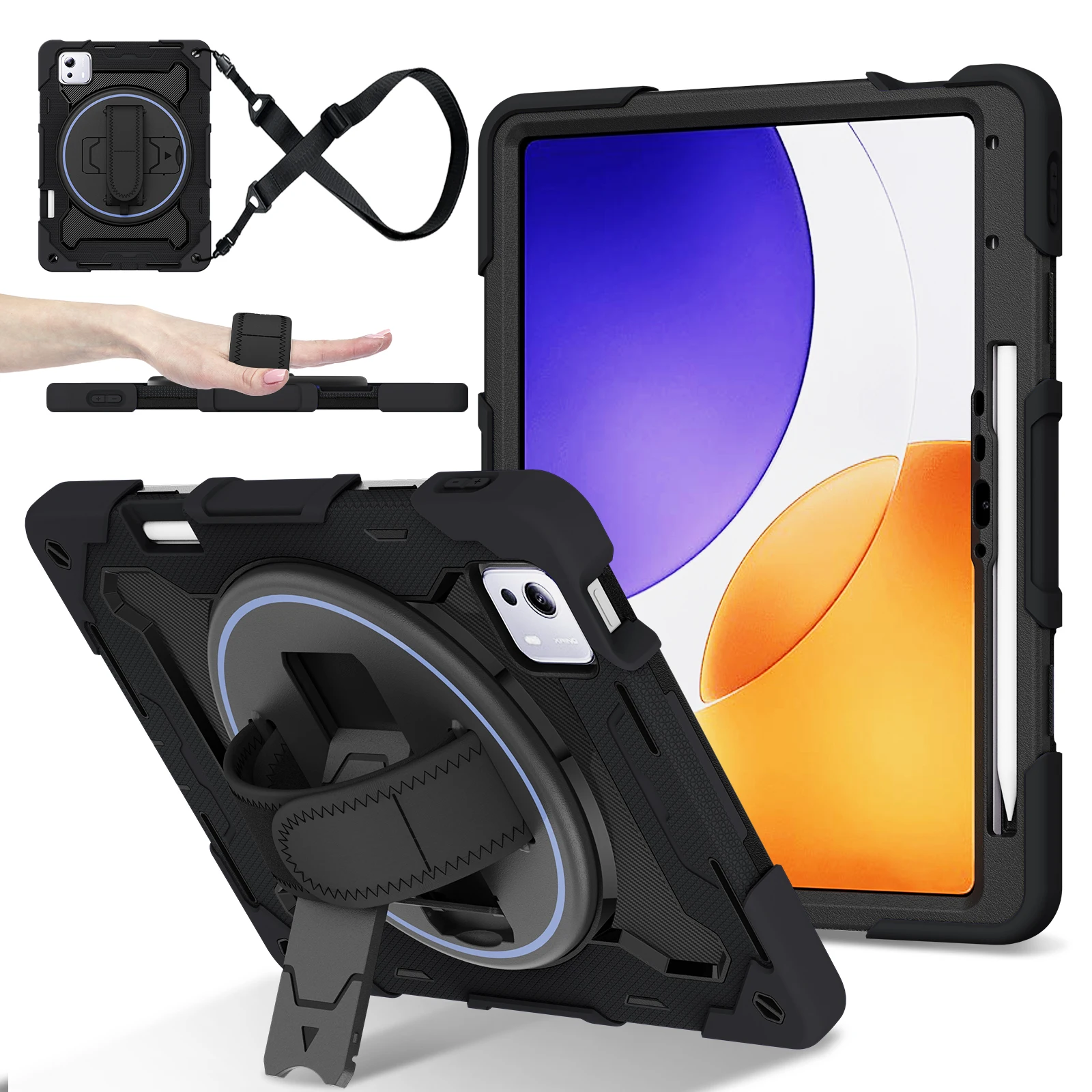 Durable 360° Rotating Kids Safe Rugged Stand Case - Shockproof Silicone Armor Cover