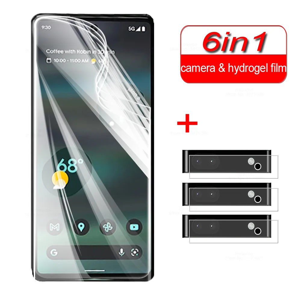 

6 в 1 Гидрогелевая пленка для Google Pixel 6a полное покрытие Передняя мягкая пленка Pixel6 Pixel 6 a Pixel6a 6,1 ''защита для объектива камеры