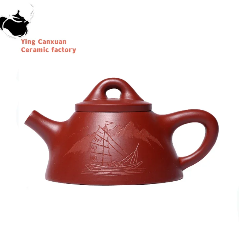 

Traditional Raw Ore Dahongpao Tea Pot Chinese Yixing Purple Clay Teapots Handmade Stone Scoop Beauty Kettle Zisha Tea Set 130ml