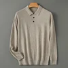 Men's Merino Wool Sweater Polo Collar Pullover Autumn Winter New Cashmere Knitwear Casual Loose Men's Shirts Tops Warm Soft 2