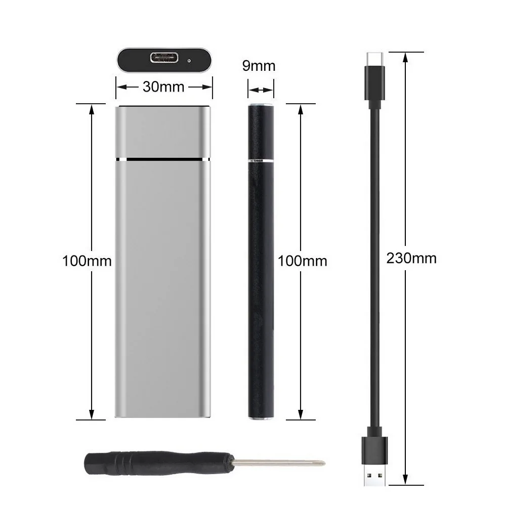 고속 휴대용 SSD 외장 하드 드라이브, 대용량 저장 장치, USB 3.1, C타입 하드 디스크, 노트북, 안드로이드, 맥 PC용, 500GB, 1TB, 신제품