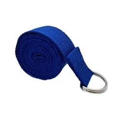 Durable Cotton Yoga Strap with Adjustable D - Ring Buckle for Enhanced Flexibility and Stretching (Navy blue)