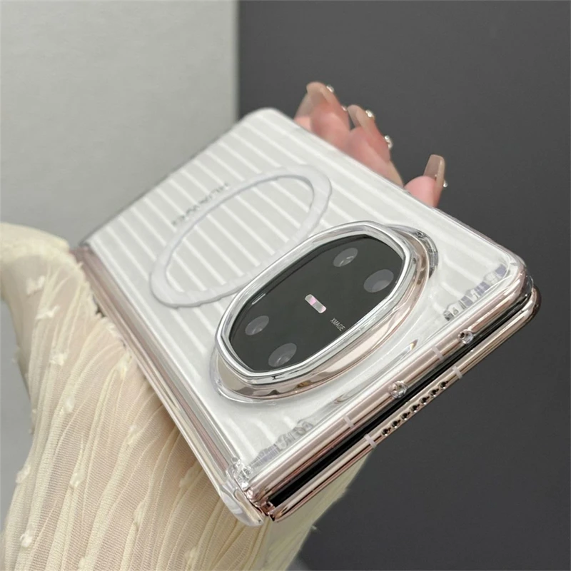Magnetic Matte Transparent Stripe Slim Phone Case - Stylish PC Hard Shell