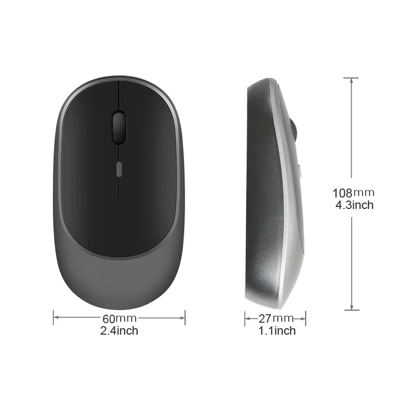 Rechargeable Dual Mode Wireless Mouse with Silent Clicks