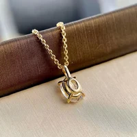 Huretailers-Collier pendentif en or de forme narsimple pour dames, bijoux de fiançailles, mode polyvalente, contre-indiqué, accessoires de documents en or pour mariage 3