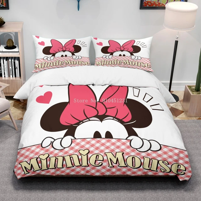 Parure de lit Minnie pour adultes et enfants, ensemble de literie, avec  housse de couette complète, Queen size, lit double, taie d'oreiller,  cadeaux - AliExpress