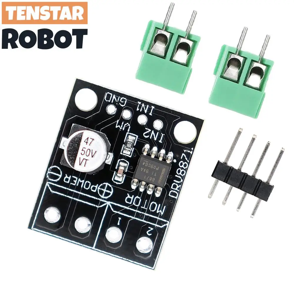 TENSTAR DRV8871 H-Bridge Brushed DC Motor Driver Breakout Board PWM Control 3.6A Max Internal Current Sense 6.5V To 45V 2pcs