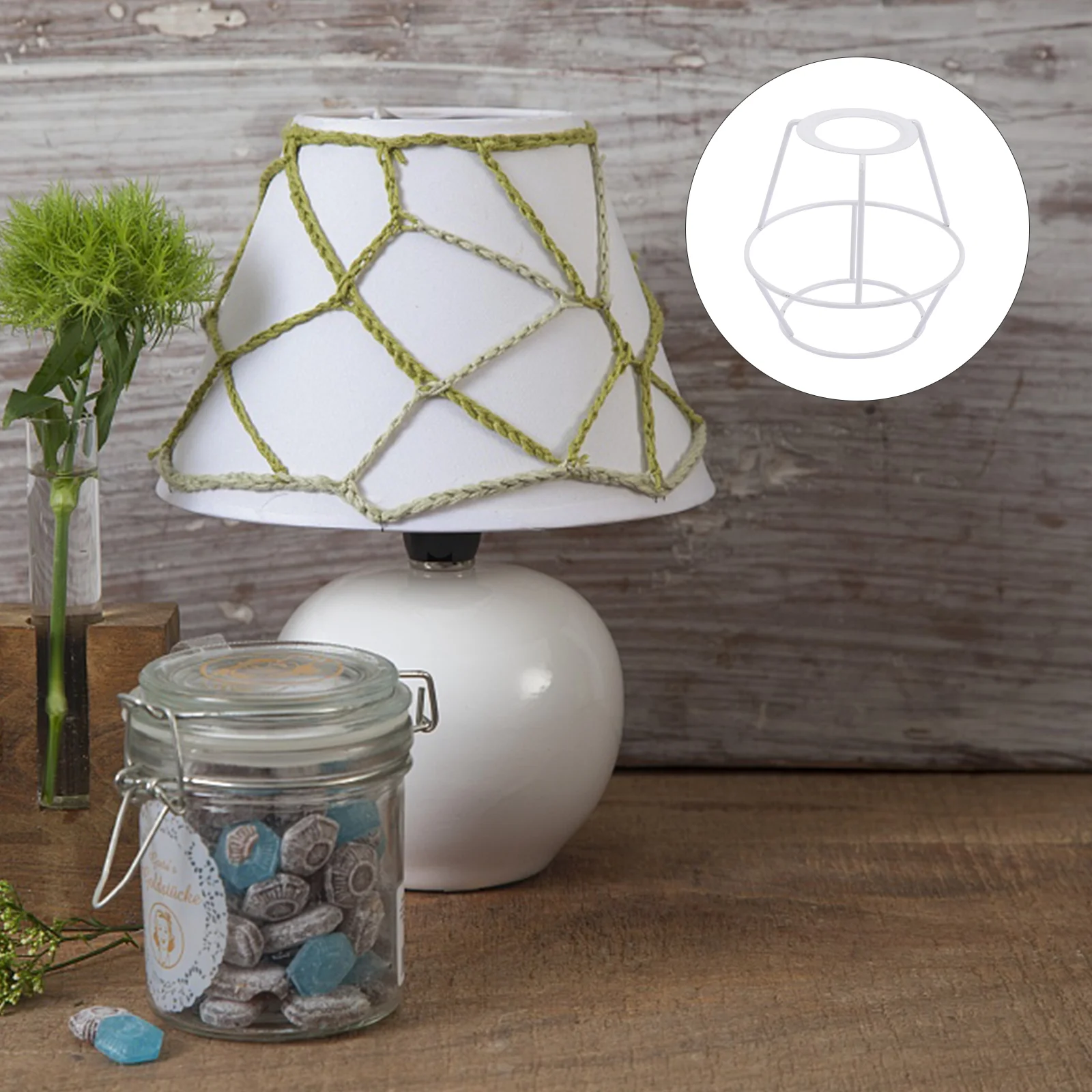 

Light Stand DIY Ring Lamp Shade Vintage Frame Cage Guard Metal Support For Holder Wire Bulb Lampshade Frames Chandelier
