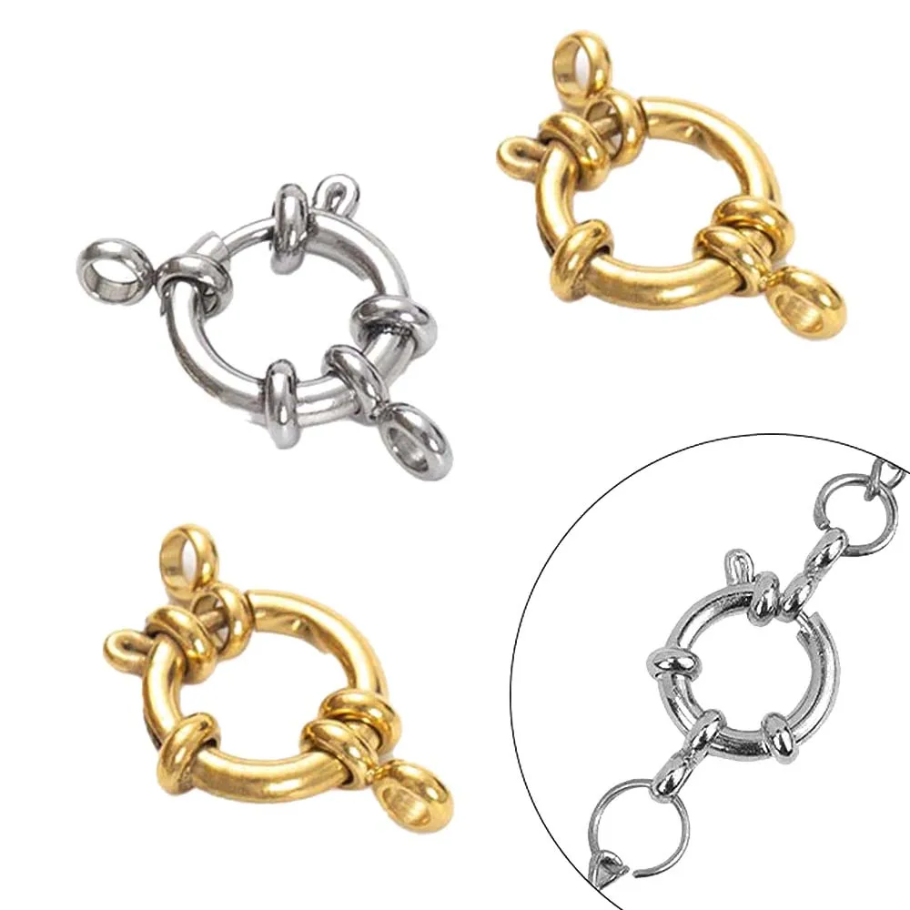 4 Stück Edelstahl Gold Runde Federring Verschluss Halskette Link Verbinder für DIY Armband Schmuckherstellung Zubehör Zubehör
