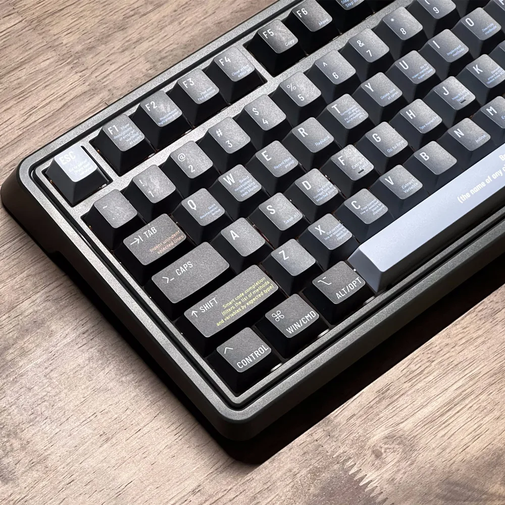 블랙 프로그래머 PBT 키캡 커스텀 디자인 체리 프로파일 염료 승화 ISO 입력, GH60 GK61 64 68 75 84 96 104 108 키보드
