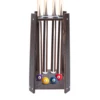8-Hole Billiard Cue Rack - Wood Multifunctional Pool Stick Stand Holder Cue Holder for Fishing Rod Golf Club (Wood Grain/White) 2