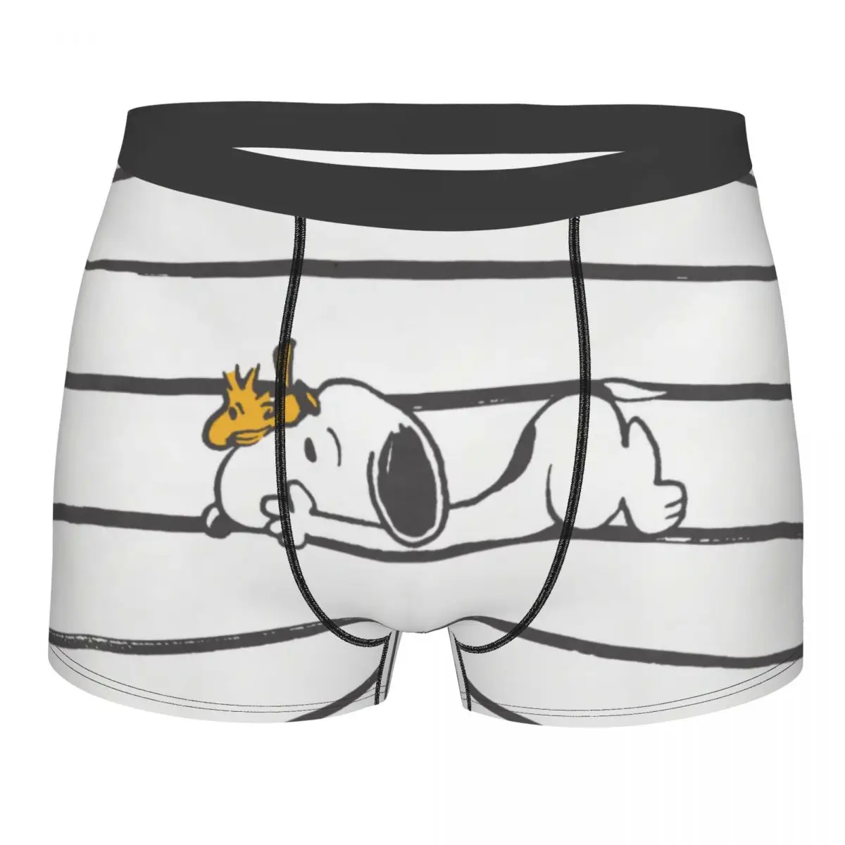 

Snoopy & Woodstock, мужское нижнее белье с рисунком улыбки и смеха, эластичное женское нижнее белье, мягкие мужские трусы