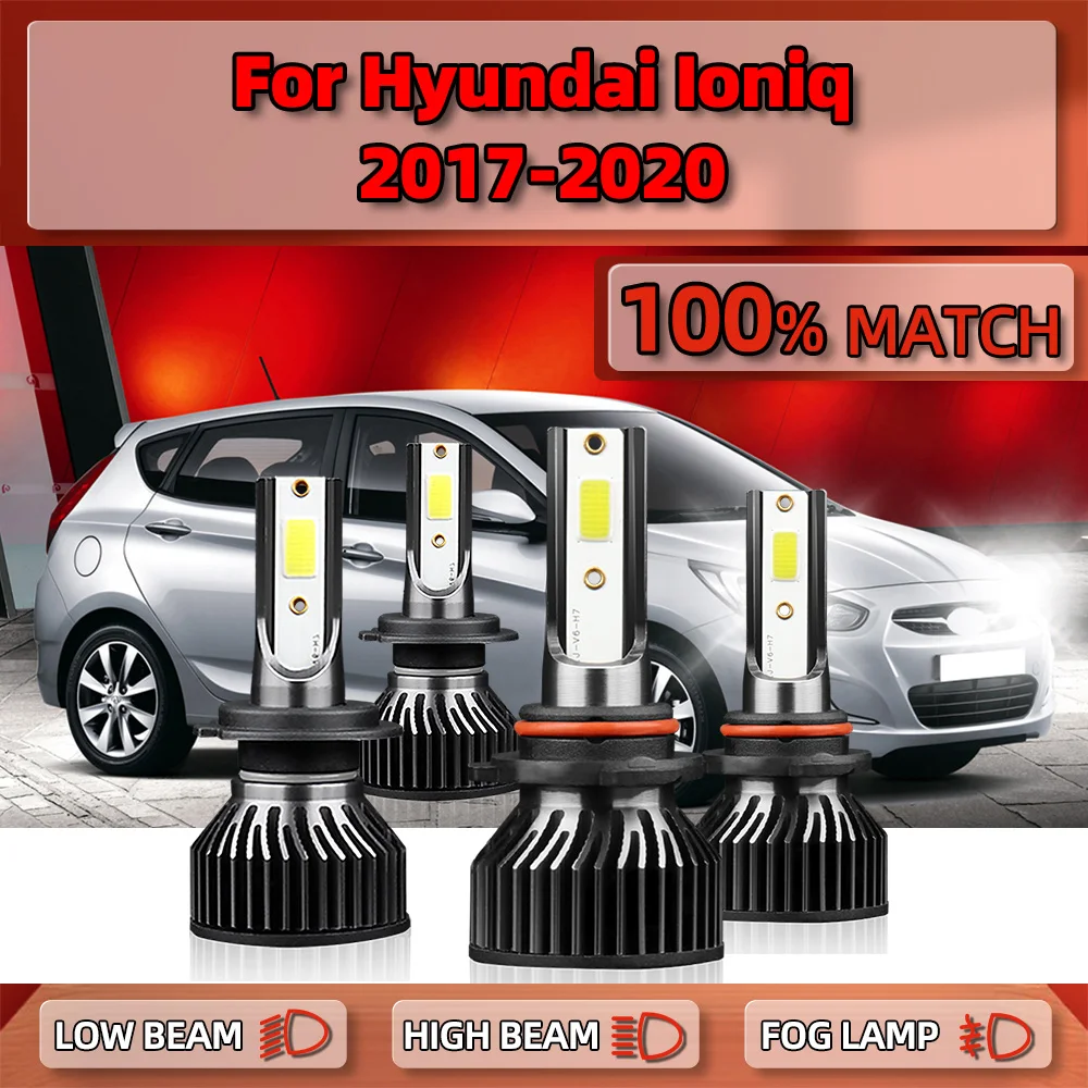 

H7 LED Car Headlight Bulbs 40000LM 9005 HB3 Auto Headlamps 12V 6000K High Low Beam For Hyundai Ioniq 2017 2018 2019 2020