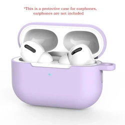 Silicone Protective Case Cover for Wireless Earbuds - Solid Color Design (Windy purple)