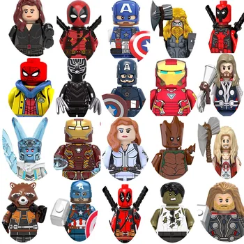 Marvel Spider-Man Iron Man Captain America Loki Bricks Cartoon Character building block Birthday Present  Building Blocks 1