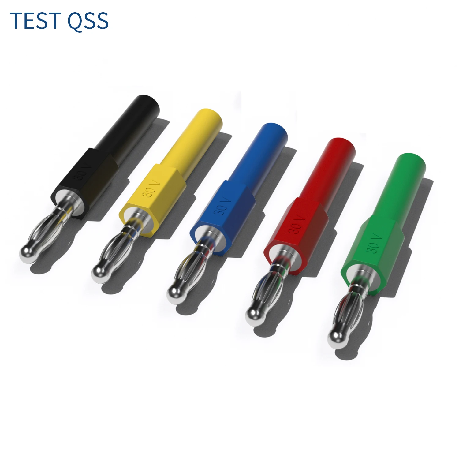 QSS 5PCS 4MM Bananen Stecker auf 2MM Bananen Jack Buchse Sicherheit Sonde Adapter Konverter Elektrische Werkzeuge