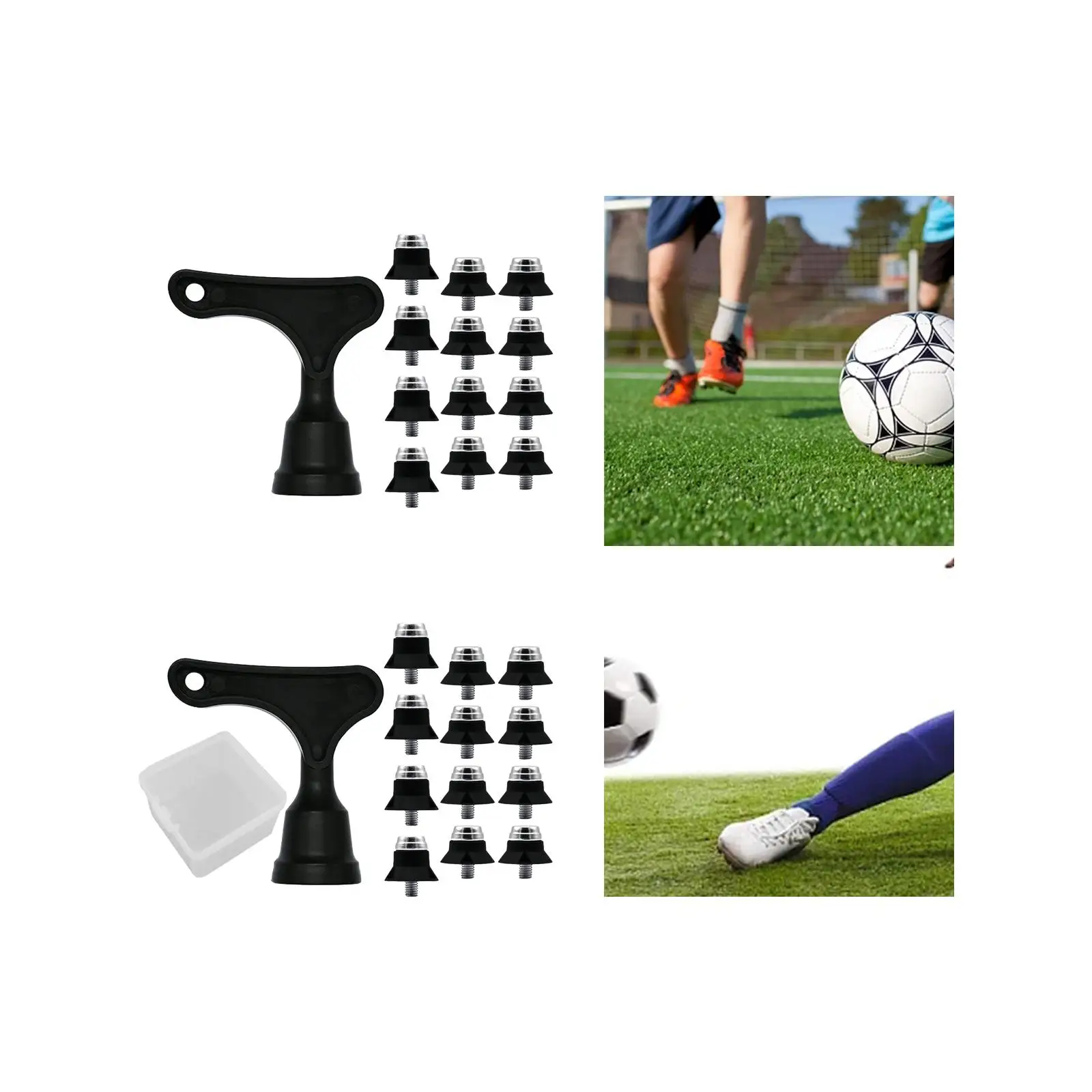 12x Football Shoe Spikes Track Shoes Spikes M5 Threaded Anti Slip Stable Replacement Studs Soccer Boot Cleats for Competition
