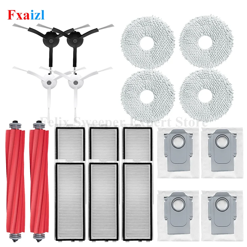 Accessori per aspirapolvere Roborock Qrevo Master, contiene 1 spazzola principale, 2 filtri HEPA, 6 sacchetti per la polvere, 4 forbici