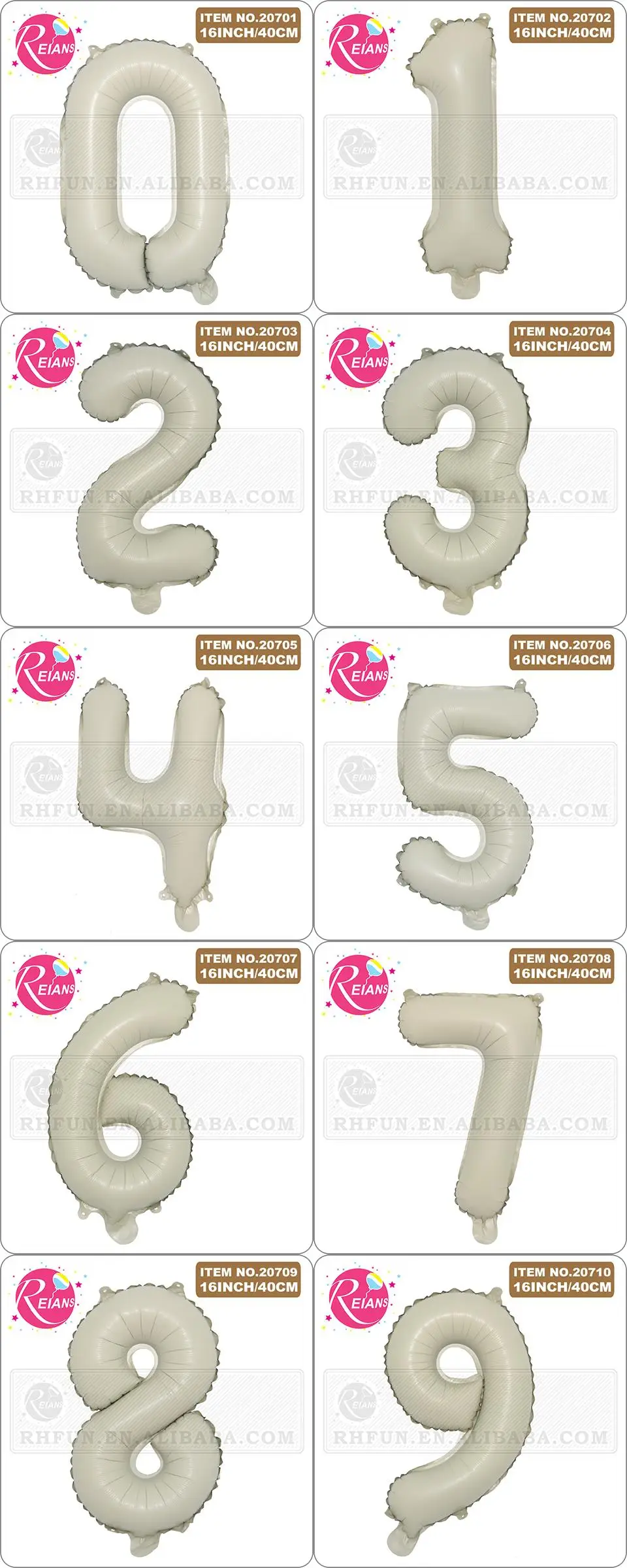 Description Picture 4 of item16 inch Cream Letter Alphabet Number Foil Balloons Birthday Party Wedding Decoration event & party supplies birthday balloons