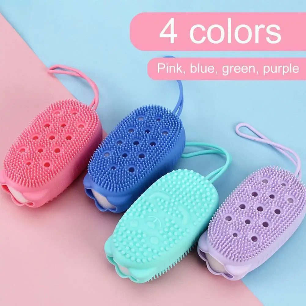 

Silicone Body Scrubber Bath Exfoliating Scrub Sponge Shower Brush Exfoliator Skin Care Cleaner Dead Skin Remover Bathing Tools