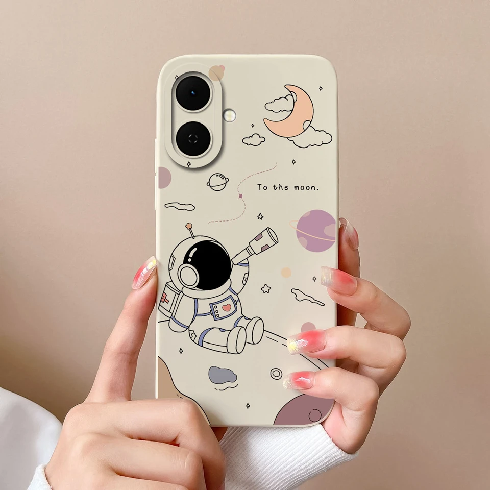 Cartoon Astronaut Cactus Anti-Fingerprint Creative Back Cover Case