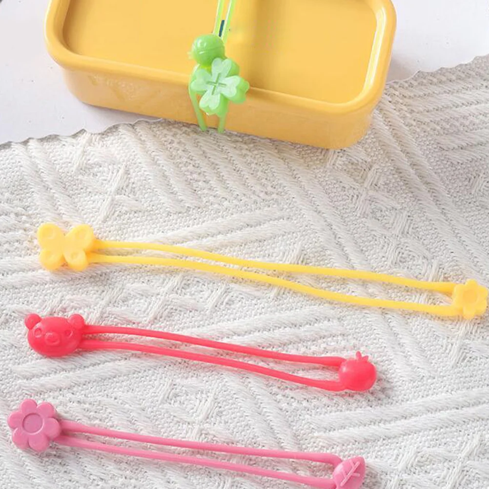 

10 Pcs Multifunction Bag Tightening Rope Elastic Belt Silica Gel Silicone Bands Office Supplies