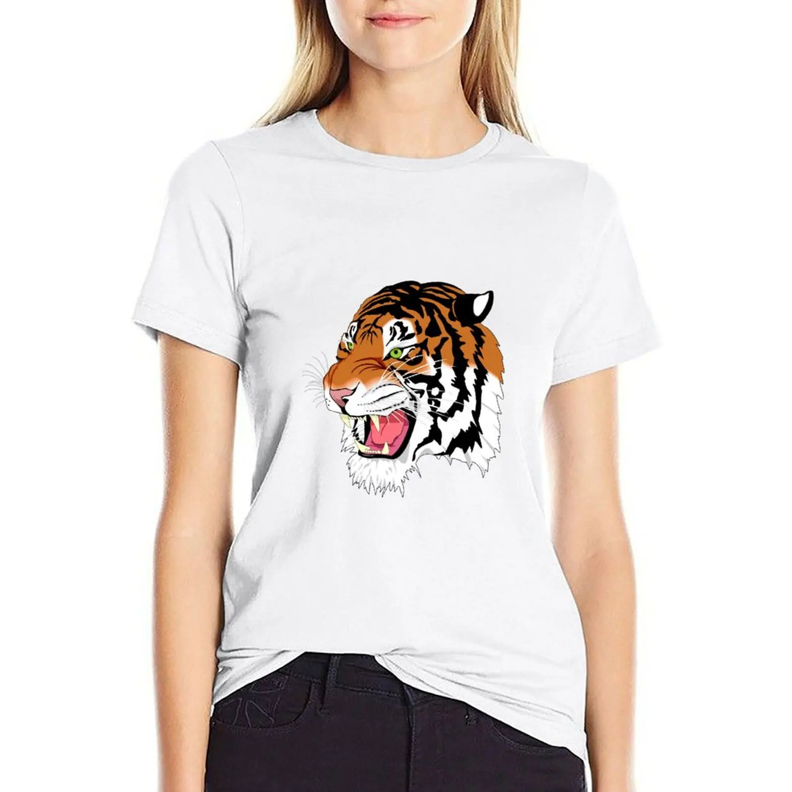 

tiger T-shirt anime clothes hippie clothes Blouse western t shirts for Women