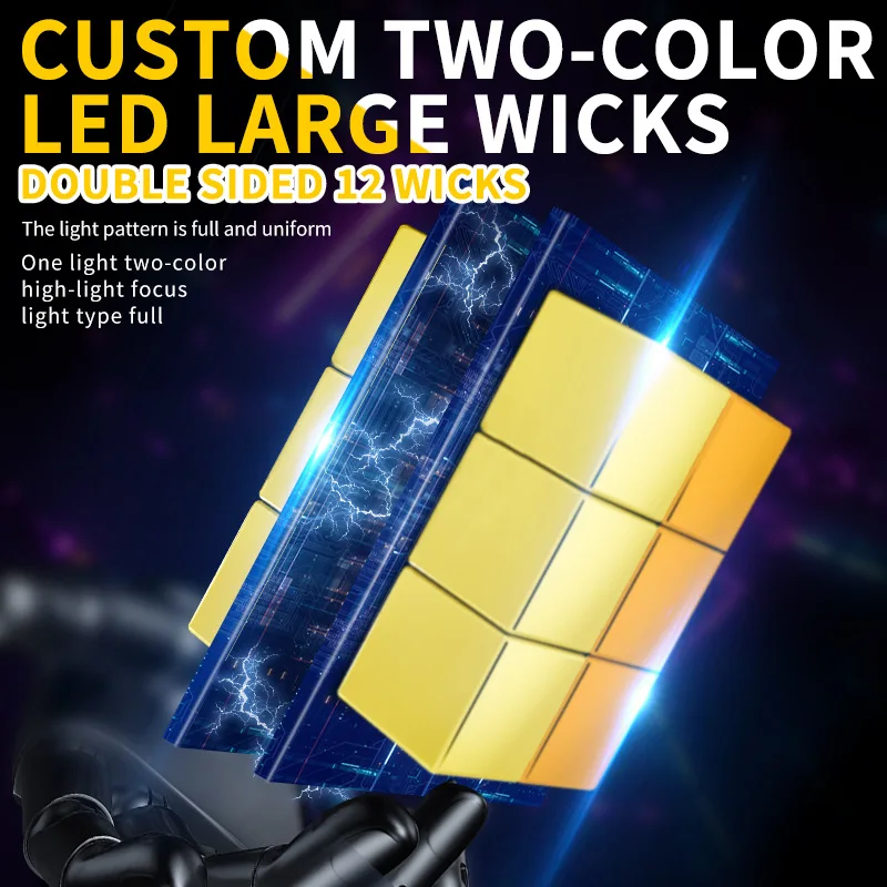2개입 PSX24W LED 120W 50000LM 캔버스 차량용 전구 6500K 및 3000K LED 전구 이중 색상 자동차 안개등 12V 화이트 팬 포함