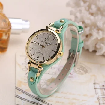 Simple Women Watch Luxury Design Leather Watch Ladies Quartz Wristwatch Solid Color Fashion Women Gift Watch Relojes Para Mujer