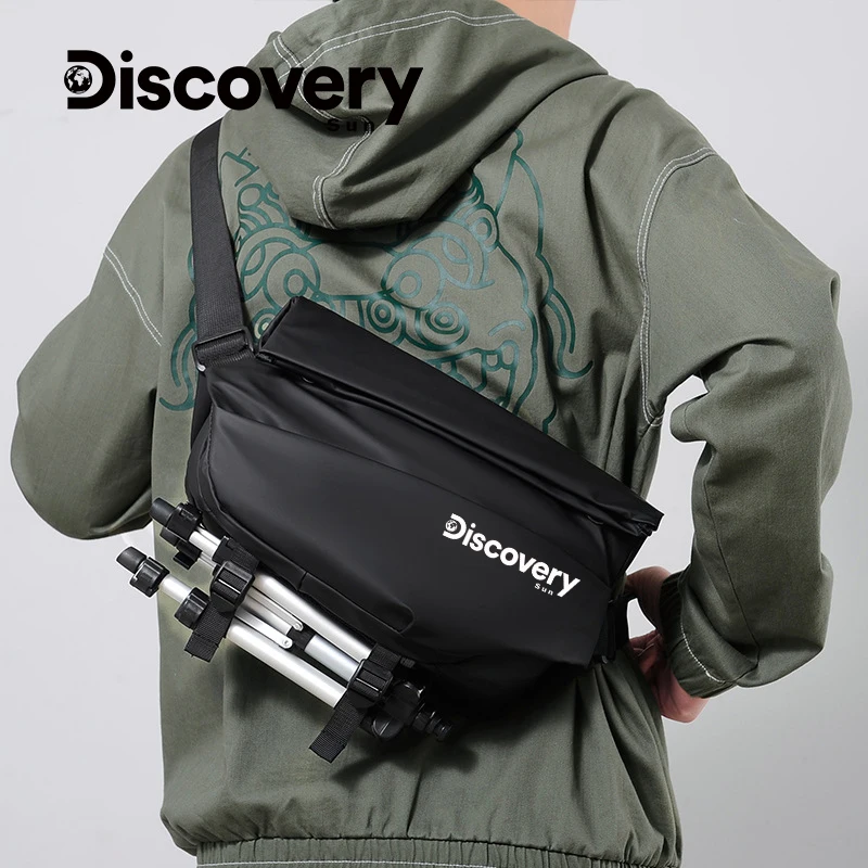DISCOVERY-SUN 남성용 크로스바디 백, 멀티 레이어 포켓 디자인, 싱글 숄더백, 다기능 스포츠 크로스바디 백, 패션