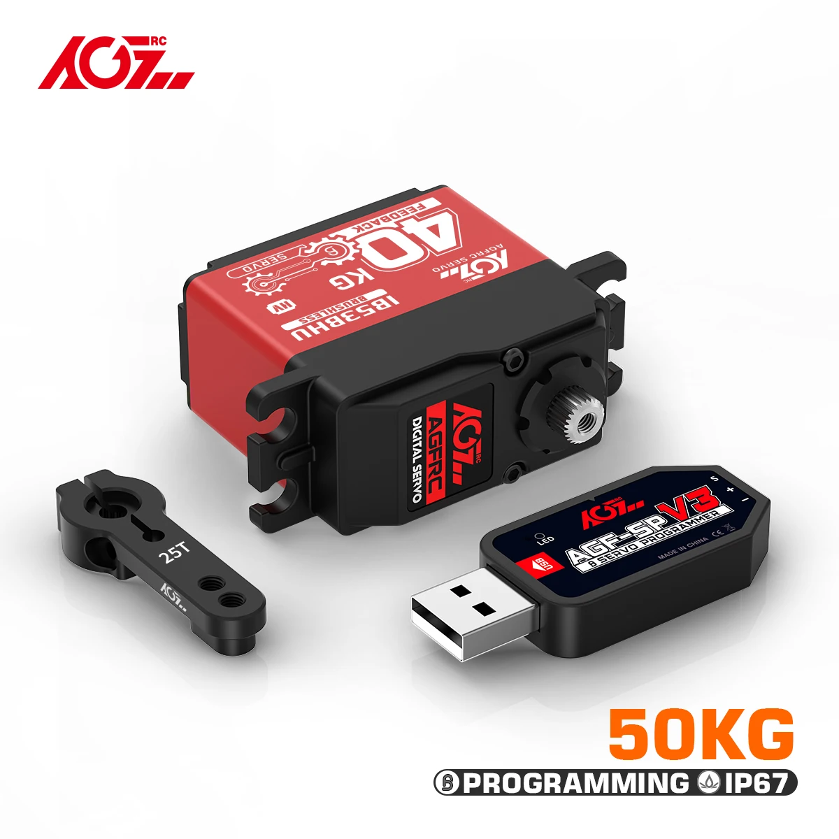 Agfrc Ib53Bhu Feedback Di Posizione Servo 40Kg Motore Di Sterzo Digitale Standard Bls Programmabile Ad Alta Coppia Per L'Industria Della Robotica