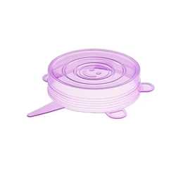 Compact Silicone Stretch Can Covers - Reusable Food - Safe Lids (Set of 6, 2.6 Inch) (6PC Purple01)