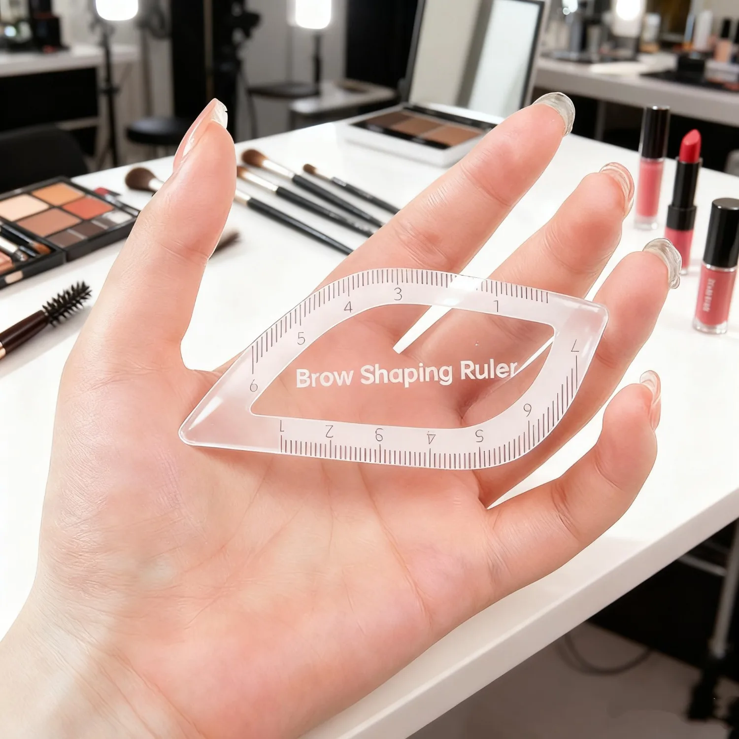 5PCS PMU Brow Stencils - Acrylic Leaf Shaping Templates with Symmetry Guide, Reusable Microblading Tools (Gift Ready)