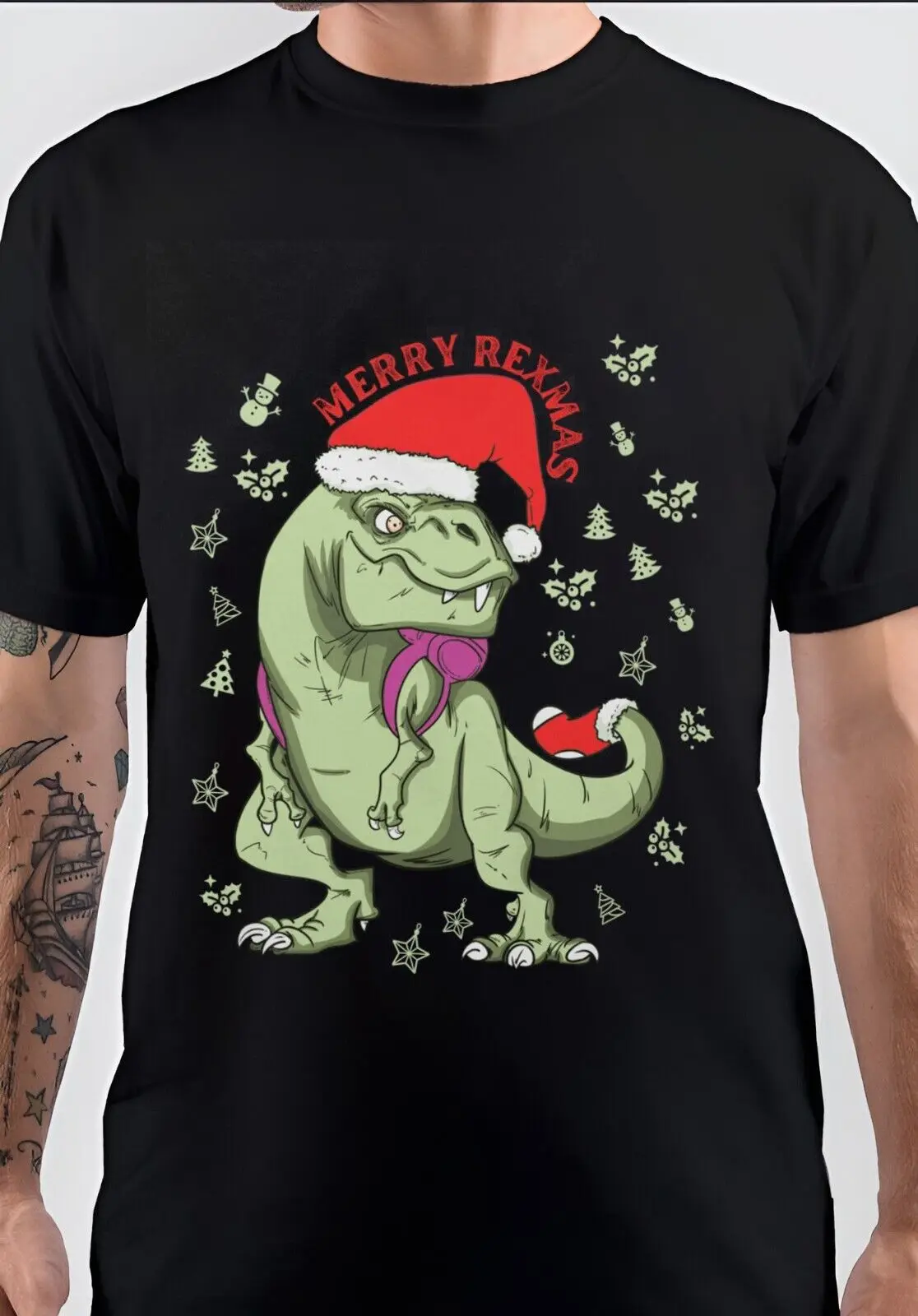 Nwt Merry Rex-Mas Christmas Cool Gift T-Shirt Unisex