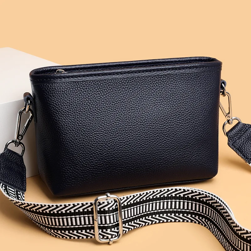 100% originální kůže bedra sáček pro ženy celistvý měšec luxusní cowhid crossbody pytle ženské móda kabelka hobos vláčet sáček