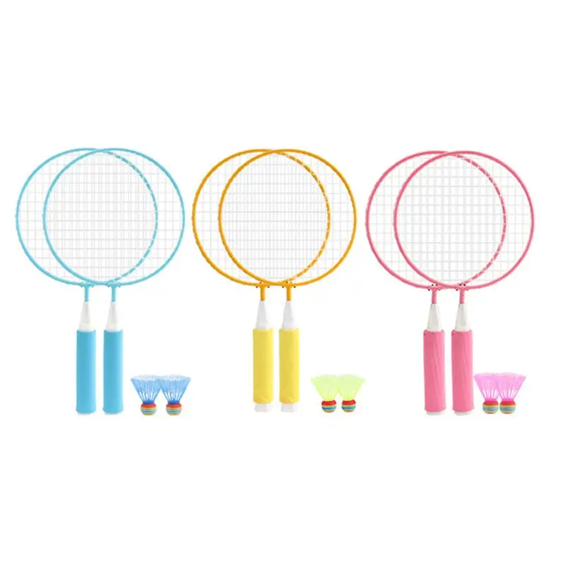 

G92F 1Pair Kids Children Badminton Racket + 2Pcs Badmintons Set Outdoor Sport Game Fitness Toy