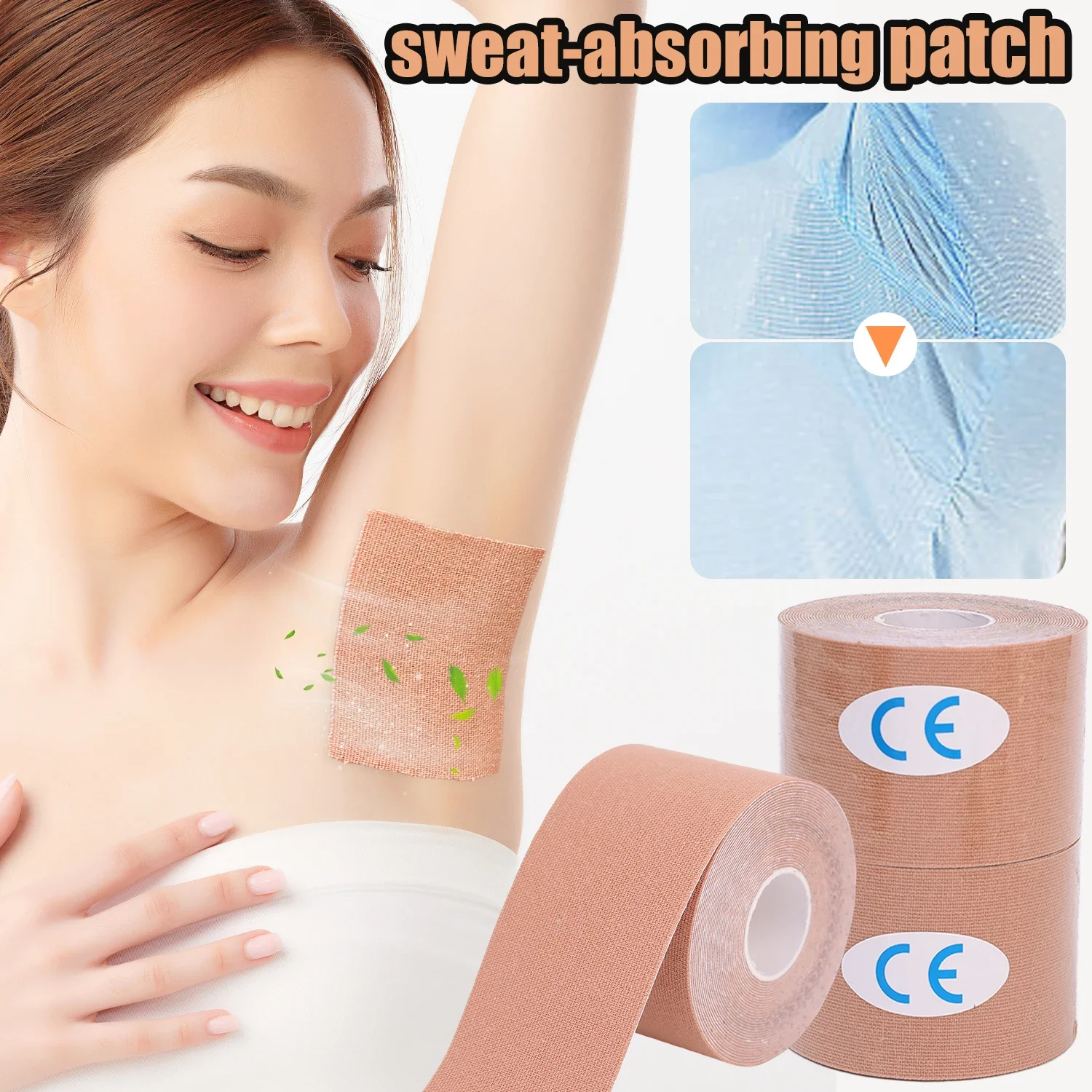 5M Disposable Underarm Armpit Sweat Foot Pads Sweat-absorbing Patch Summer Clothing Care Antiperspirant Pad Anti Sweat Stickers