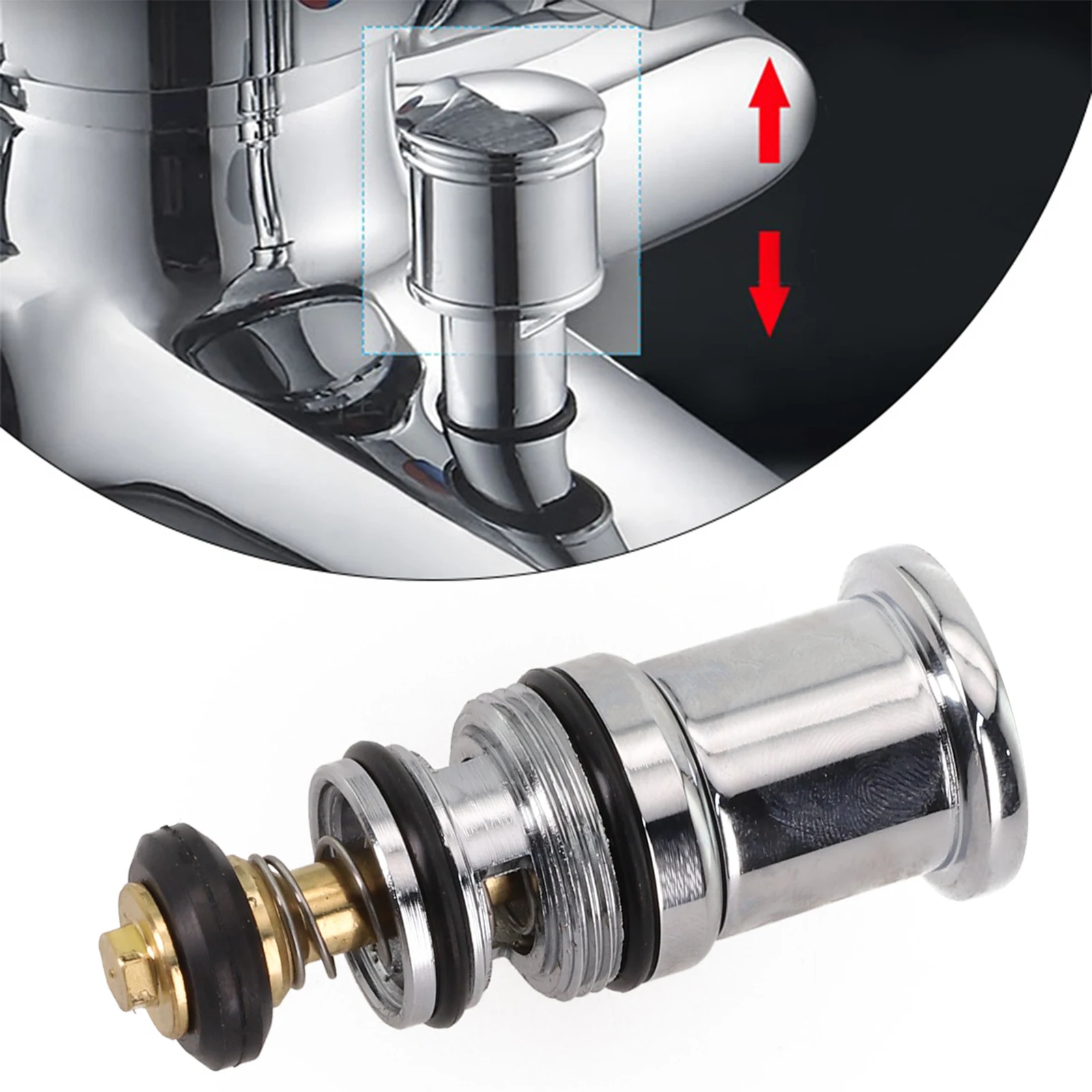 ฝักบัวสวิทช์วาล์วสปริงโหลด Pull-up Water Diverter Triple อ่างอาบน้ําจําหน่ายน้ํา Thermostatic ตลับฝักบัวอาบน้ํา 1