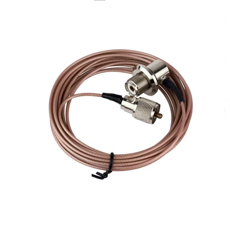 2023 5Meter Coaxial Cable UHF Male to Female for YAESU ICOM KENWOOD Mobile Radio Walkie Talkie Antenna Pink Line Accessories